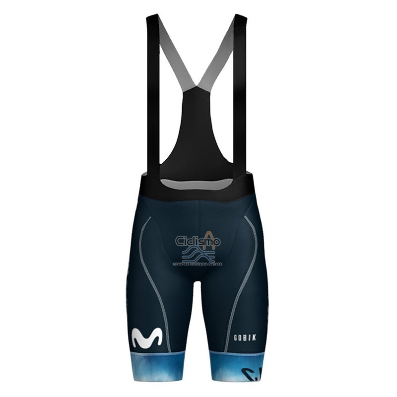 Movistar Ropa Ciclismo Culotte Corto 2023 Mangas Cortas Blanco Azul Claro